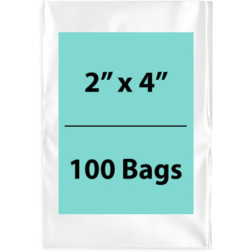 2X4 inches Clear Flat Poly Bags 1.5Mil Open Top (LDPE)